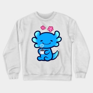 Oli Axolotl coffe time by Patoli Studio Crewneck Sweatshirt